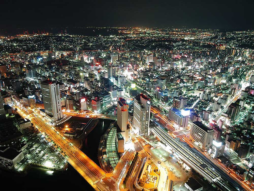 Hiroshima cityscape at night